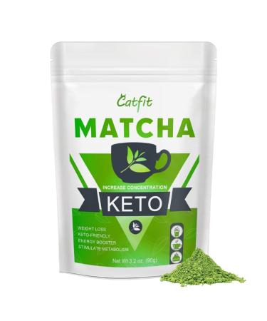 Keto Matcha Green Tea Powder, Matcha Slim with MCT Oil - Vegan Detox Diet Slim Tea for Weight Loss, Boosts Energy and Metabolism - Perfect for Baking, Smoothies, Latte and Recipes - 3.2 oz