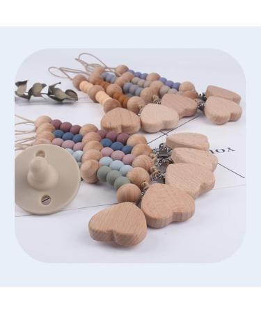 Ibeafilly Baby Pacifier Chain Clip | Unisex Silicone & Wood Pacifier Strap | Triangle Design for Bibs - Buy Online on GoSupps.com