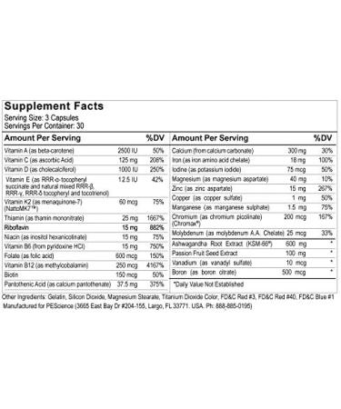 PEScience TruMulti Women's Multivitamin - Immune & Stress Support - 90 Capsules - Buy Online on GoSupps.com