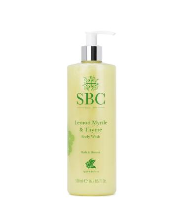 SBC Skincare Lemon Myrtle & Thyme Body Wash - 500ml | Zesty Shower Gel For Men And Women | Shower Cream For Oily And Breakout-Prone Skin | Vegan Friendly | SLS Free