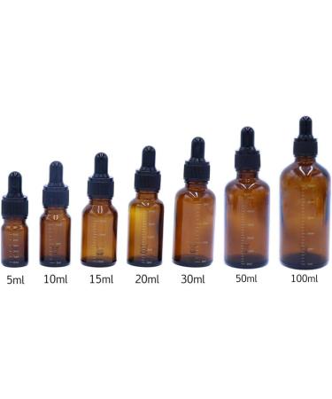 3 Pcs Empty Refillable Amber Glass Graduated Dropper Bottle Essential Oil Cosmetics Elite Fluid Container Jar Pot Holder with Glass Pipette Dropper (30ml/1oz) - Buy Online on GoSupps.com