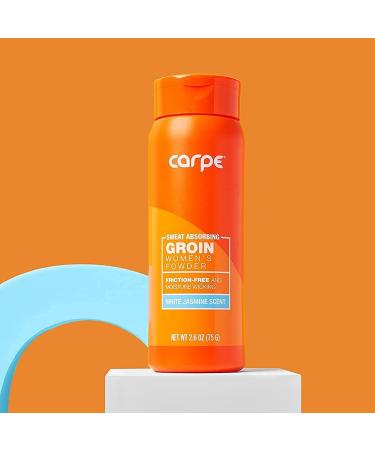 Carpe No-Sweat Groin Powder for Women - Maximum Sweat Absorption, Chafing Prevention - 2.6 oz (1 Pack) - Buy Online on GoSupps.com