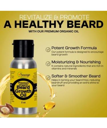 Premium Organic Beard Growth Oil - Nourishing Serum with Natural Ingredients for Boosted Beard Growth | 2 oz - Buy Online on GoSupps.com