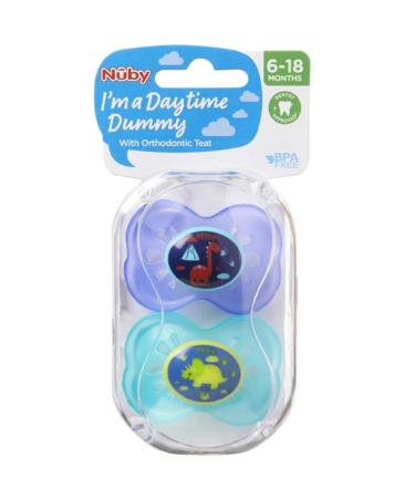 Buy Nuby Day Dummies Orthodontic Teat 6-18m - 2 Pack | International Shipping Available - Buy Online on GoSupps.com