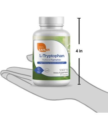 Zahler L-Tryptophan 500 mg - Pure Tryptophan Supplement, 60 Capsules for Mood & Sleep Support - Buy Online on GoSupps.com