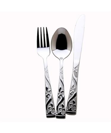 Flatware Sets Gold 304 Stainless Steel Cutlery Set Eco Friendly Products Knife Forks and Spoon Set Chopsticks Cookware Kitchen Accessories (Color : Silver 3PCS)