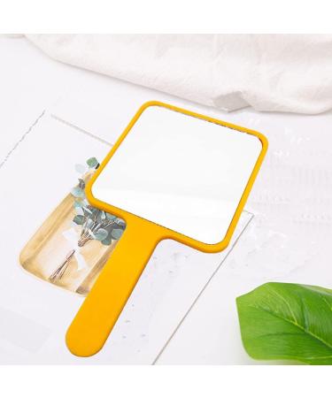 Square Hand-held Makeup Mirror - Large Free Standing Salon Tool in Orange - Buy Online on GoSupps.com