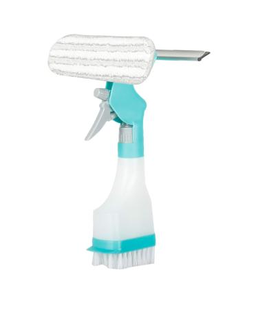 Multifunction 4 in 1 Window Cleaner Tool 4 in 1 Window Cleaner Tool Kit Household Portable Window Cleaning Kit with Spray Bottle Scrub Pad Spray
