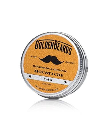 Golden Beards Organic Moustache Wax 15ml - 100% Natural | Jojoba, Argan & Apricot Oil - Handmade Grooming Product - Buy Online on GoSupps.com