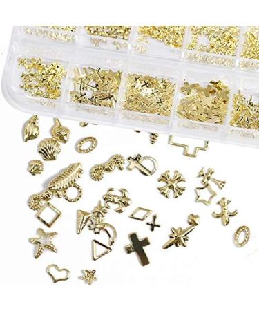 Desikixudy Star Month Gold and Silver Nail Art Metal Shell 3D Nail Decoration Studs Rhinestones Nail Art Design Charms Stone 07 - Buy Online on GoSupps.com