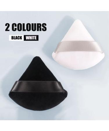 Feicuan 5pcs Triangle Powder Puffs - Soft Makeup Sponge with Velvet & Strap | Reusable & Washable for Loose Powder, Dry/Wet Application | Black - Buy Online on GoSupps.com