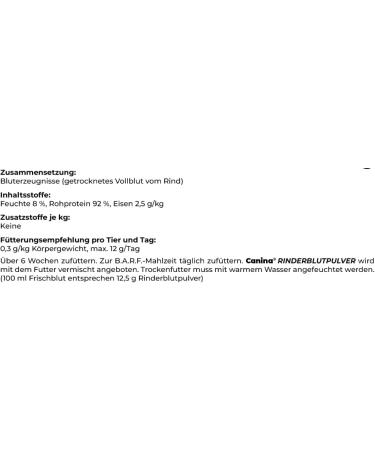 Canina Bovine Blood Powder - 250 g - Buy Online on GoSupps.com