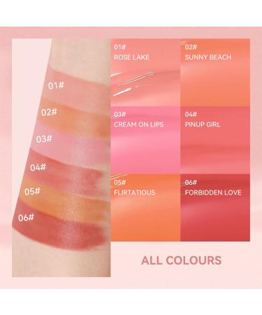 3 Colors Creme Liquid Cheek Tint | Matte Blush for Cheeks, Lips, Eyes (04,05,06) | Sheer Flush of Color with Breathable, Natural-Looking Finish - Buy Online on GoSupps.com