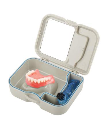 Prosthesis Box with Mirror - 1PC False Teeth Storage Case & Cleaner | Full Dental Appliance Container 13x10x4 cm - Buy Online on GoSupps.com