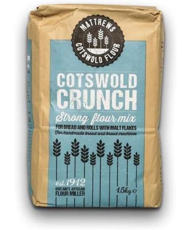 Matthews Cotswold Strong Crunch Flour (1.5KgX4) Strong flour mix for Bread & Rolls with Malt Flakes 1.50 kg (Pack of 4) - Buy Online on GoSupps.com