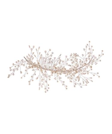 Beatifufu Braided Pearl Hair Comb Bridal Hair Accessories Wedding Headpiece for Bride Pearls Hair Comb Wedding Hair Comb Bridal Hair Comb Bride Hair Comb Wedding Hair Accessories