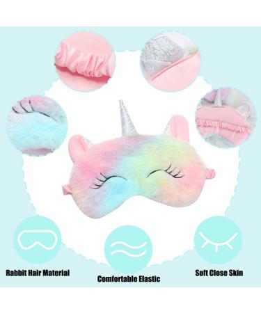 Cute Unicorn Sleep Mask Set - 4 Pcs Cartoon Eye Masks for Women, Girls, Kids | Soft Plush Blindfold for Travel, Nap, Party - Style6 - Buy Online on GoSupps.com