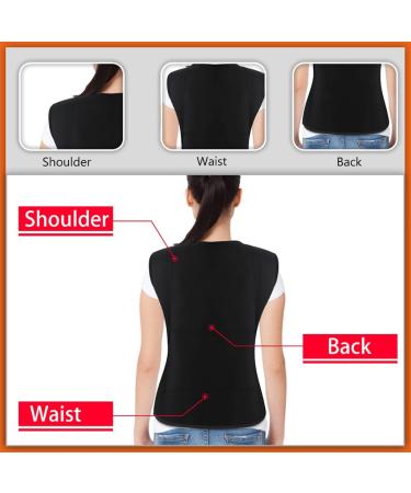 Shoulder Zippers Vest Self Heating Magnetic Therapy Waist Brace Posture Corrector Back Lumbar Pain Black Large - Buy Online on GoSupps.com
