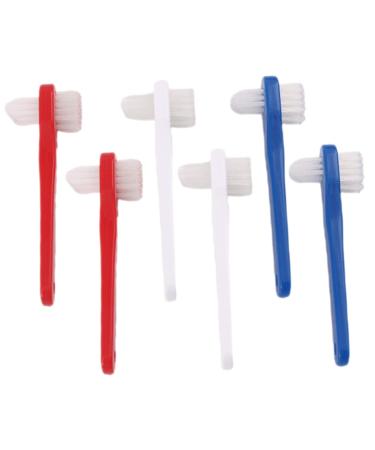 Healvian 6st double-headed false toothbrush Small tool cleaning tool prosthesis brush denture brush brush cleaning brush cleaning agent prosthesis cleaner dentures hard 1 piece (1-pack)