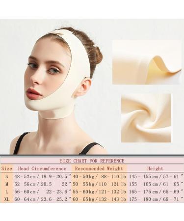 Anti-Wrinkle Face Slimming Mask & Compression Bandage - Chin Strap for a Youthful V-Line - Breathable & Thin Face Lift Support - Size Large Beige - Buy Online on GoSupps.com
