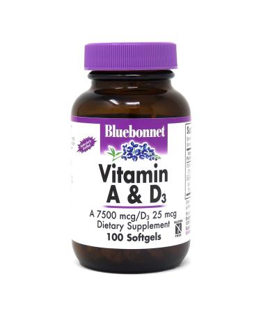 Bluebonnet Nutrition Vitamin A & D3 100 Softgels
