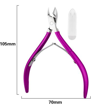 Professional Nail Skin Pliers & Cuticle Scissors - Sharp Stainless Steel Skin Scissors for Fingers & Toes - French Handle in Purple - Buy Online on GoSupps.com
