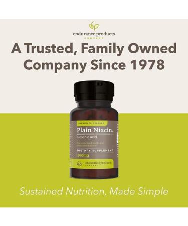 B3 Plain Niacin 500mg Immediate Release Vitamin B-3 | Non-GMO Vegan Gluten Free | Endurance Products 100 Tablets - Buy Online on GoSupps.com