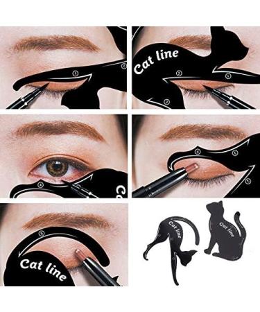 Barhunkft(TM) Cat Line Pro Eyeliner Stencils - 2Pcs Makeup Tool for Perfect Cat Eye Look - Buy Online on GoSupps.com