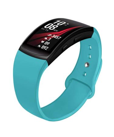 Compatible with Gear Fit 2 Band/Gear Fit 2 Pro Bands, NAHAI Soft Silicone Replacement Bands Wristband for Samsung Gear Fit 2 and Fit 2 Pro Smartwatch, Large, Teal Teal L: 6.8''-8.7''