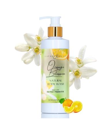 Lather Green - Natural Orange Blossom Body Wash Gentle & Refreshing Hydrating Cleanser 8 oz