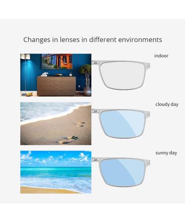 Photochromic Blue Folding Reading Glasses for Men & Women - Portable Anti-Blue Light Eyeglasses LH016 Silver 2.5x - Buy Online on GoSupps.com