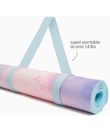 POPFLEX Heart in the Clouds Vegan Suede Yoga Mat - Non Slip, Ultra Absorbent for Stylish Support - Large Size with Strap Included - Buy Online on GoSupps.com
