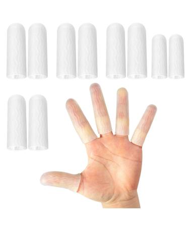 Silicone Finger Protectors for Man 10 Pack Gel Finger Cots & Protector Relief from Pain of Finger Tips Cracked Arthritis