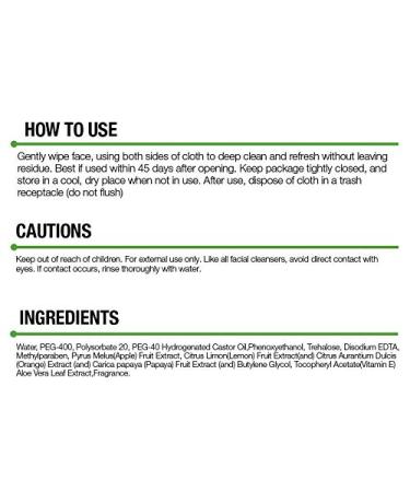 Epielle Make-Up Remover Cloths 30ct 6 Pack - Cleanse Dirt, Oil, Makeup & Mascara. Watermelon, Cucumber, Vitamin C - Beauty Gifts - Buy Online on GoSupps.com