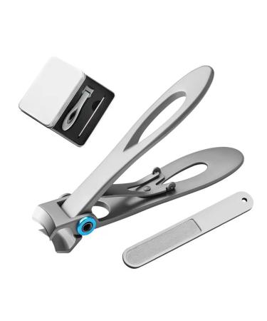 RIMEI Toe Nail Clippers 16mm Wide Jaw Opening Toenail Clippers for Seniors Thick Toenails Curved Nail Cutter and Straight Nail Clipper Set Finger Nail Clippers Adult Silver