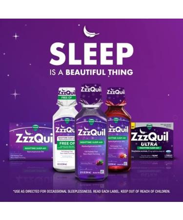 ZzzQuil Vicks Nighttime Sleep-Aid Liquid Warming Berry Flavor - 6 Oz 2 Pack - Buy Online on GoSupps.com