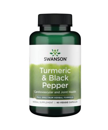 Swanson Premium- Turmeric & Black Pepper - Antioxidant  Digestion & Joint Support - 90 Veg Caps 1