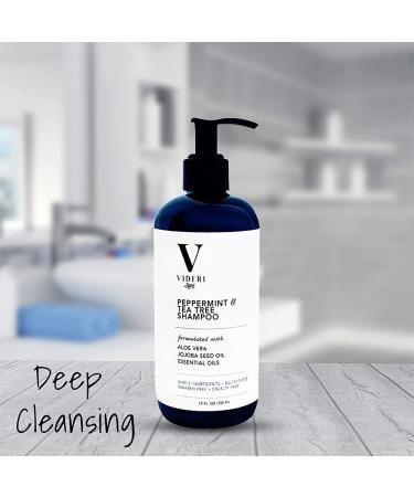 Sulfate Free Keratin Shampoo | Peppermint & Tea Tree Anti-Frizz | Nourishing Aloe Vera & Jojoba | 12 fl oz - Buy Online on GoSupps.com