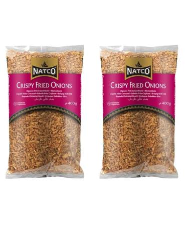 Natco Crispy Fried Onions 400g x 2 Packs - Comes With Shabba Dabba Doo Recipe Guide