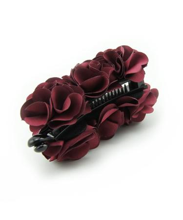 Meilliwish Noble Wedding Flower Hair Clip for Women - Beautiful Banana Style in Wine Red - Buy Online on GoSupps.com