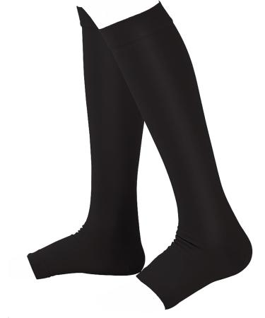 Buy Tyenaza Varicose Vein Stockings - 20-30 mmHg Compression Open Toe Thigh-High for Edema & Shin Splints | Nursing Support - L Black - Buy Online on GoSupps.com