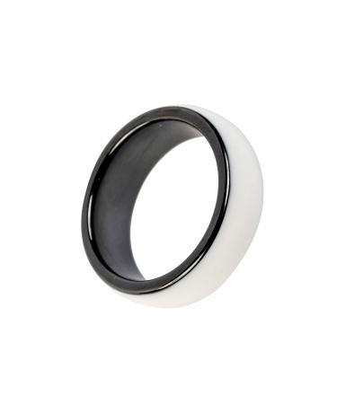 Riversmerge RFID White Ceramics Smart Finger rewrite Ring T5577 Chip 125KHZ Wear for Men or Women (White Blank Ring 10#)