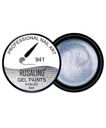 Rosalind Painting Varnish Nail Gel Polish 5ML Glitter Nail Art Semi Permanent Top Coat Gel Soak Off UV LED All for Manicure - (Color: RF941)