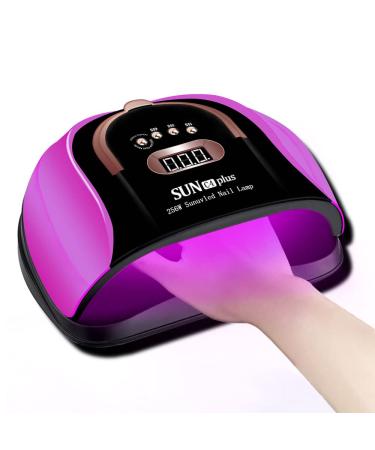 LASIEYO UV LED Nail Lamp 256W High Power Nail Curing Lamps with 4 Timer Settings and Automatic Sensor 57pcs Dual Light Beads Professional Manicure Phototherapy Lamp for Curing Gel Nail Polish
