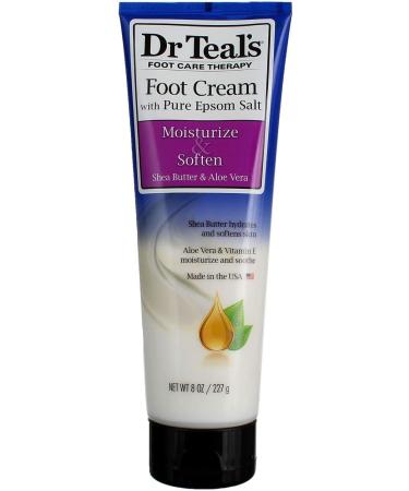 Dr Teal's Pure Epsom Salt Foot Cream with Shea Butter & Aloe Vera - 8 oz for Women - Buy Online on GoSupps.com