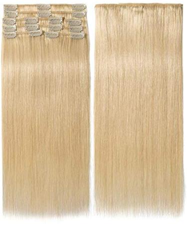 Real Remy Human Hair Clip In Extensions 8pcs 18clips 80g - #613 Light Blonde - Buy Online on GoSupps.com