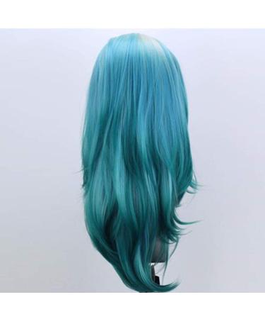 SHIYID Platinum Blonde Lace Front Wig - Blue Side Part Natural Long Waves | High Temperature Fiber Synthetic Hair - Buy Online on GoSupps.com