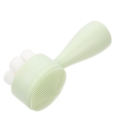FRCOLOR Face Brush Pore Deep Cleansing Brush Manual Facial Brush Facial Brush Tool Facial Cleansing Tool Face Washing Cleaner Face Scrubber Face Exfoliator Washbasin Silica Gel Pores Green 12.5X5X5CM
