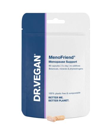 DR.VEGAN MenoFriend | Menopause Support Relieves Common Symptoms | 60 Capsules | Two-A-Day | Botanicals Vitamins & Minerals Including Wild Yam 500mg Dandelion Root 200mg Mung Bean 130mg