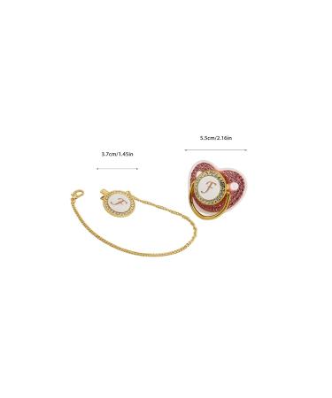 Gold Baby Pacifier Set - Rhinestone Covered Lightweight Pacifier for 6-18 Months - Stylish & Safe Home Use (Letter F) - Buy Online on GoSupps.com